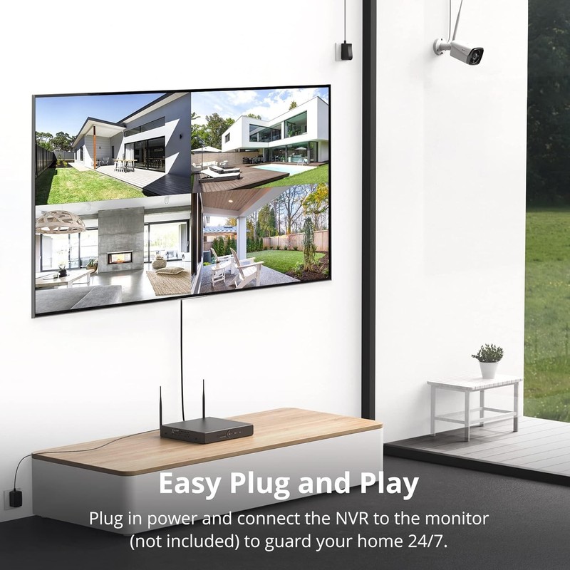 Security Cameras Outdoor with Color Night Vision 8CH NVR 4WiFi AI Human Detect gallery
