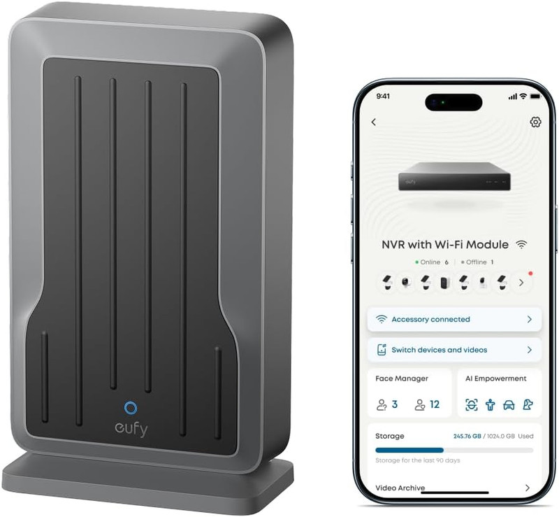 eufy Securty NVR Wi‑Fi Module, Only for eufy PoE System, Supports Up to 16 eufy