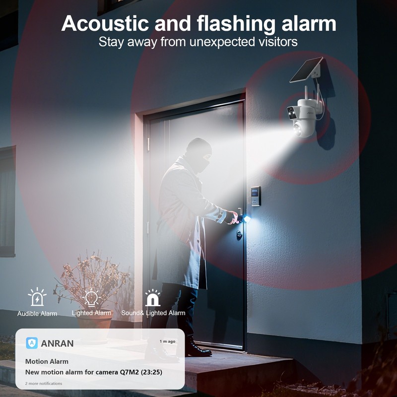 ARCCTV Solar Security Camera- 360°Pan-Tilt,Full Color Night,100%Wireless Outdoor gallery