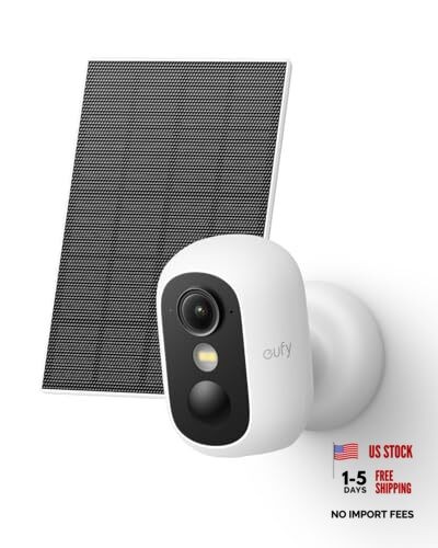 eufyCam C35 with Solar Panel, Wireless Security Camera, Solar Solocam White