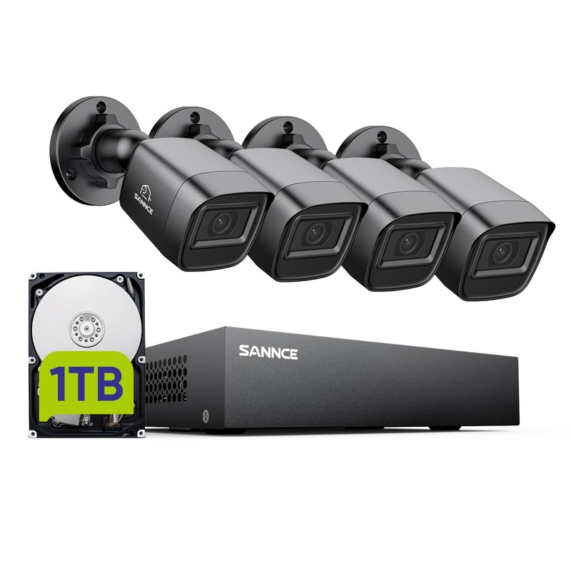 8CH 1080P System DVR and 4×2.0MP Indoor Outdoor IP66 Weatherproof Bullet CCTV…
