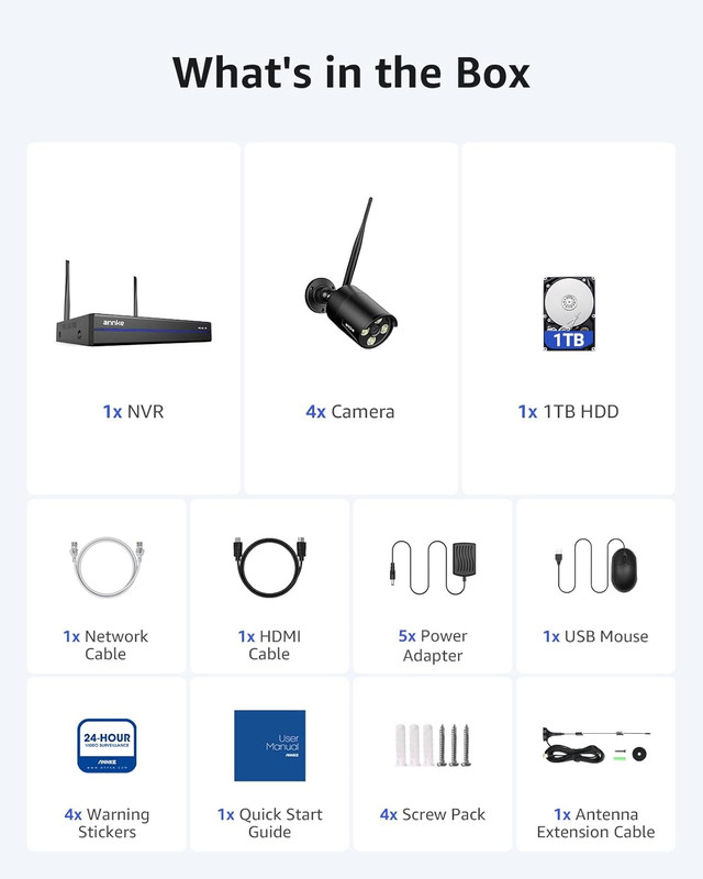 Wireless Security Camera System-16Ch Expandable 4K Security NVR, 4Pcs 2K Outdoor gallery