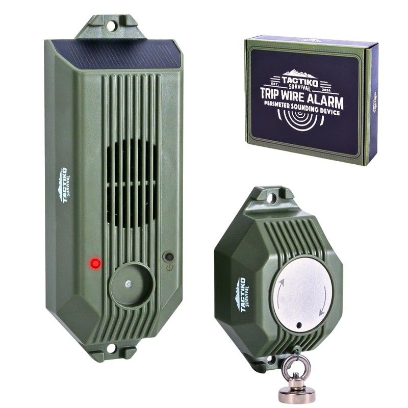 Tactiko Wire Trip Perimeter Alarm 2.0, 129 dB Rechargeable Perimeter – 80ft K…