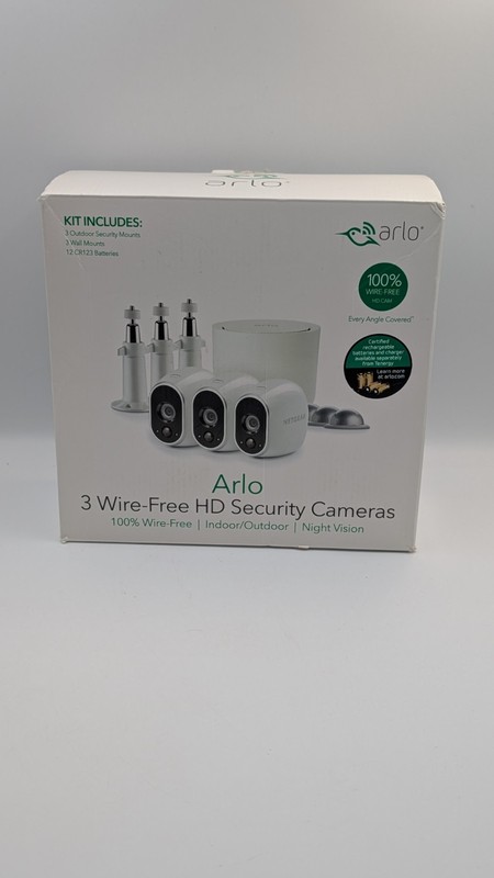 Arlo 720P HD Security Camera System VMS3330W – 3 Wire-Free Cameras