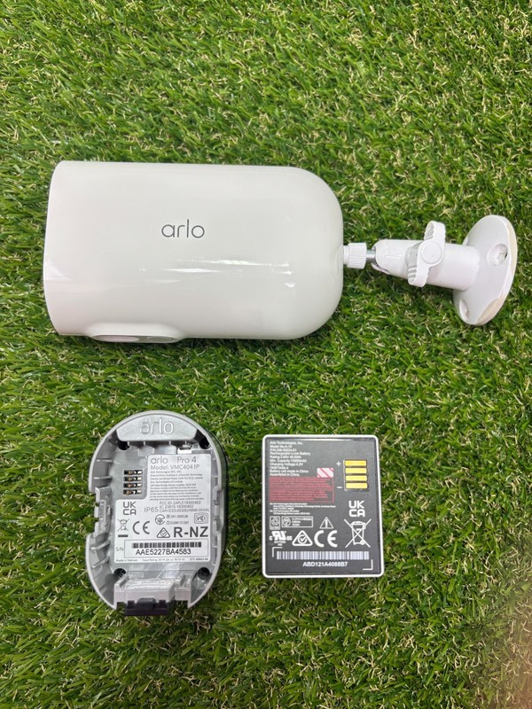 Arlo Pro 4 Wireless Camera Single Large Battery VMC4041P White w Cord - 23