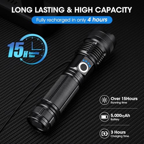 4 Pack Rechargeable LED Flashlights High Lumens Super Bright Waterproof 5 Modes gallery