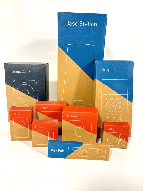 SimpliSafe Home Security System 9 pc LOT Base Station SSBS3 Camera Keypad Motion