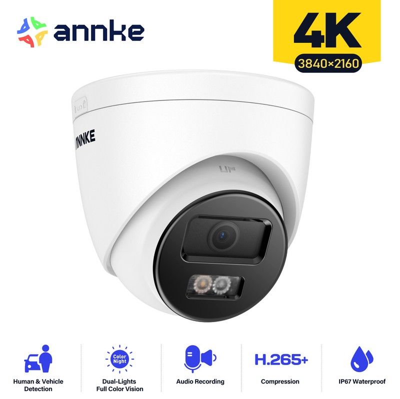 ANNKE 8MP PoE IP Camera Audio Security Surveillance Outdoor Color Night C800