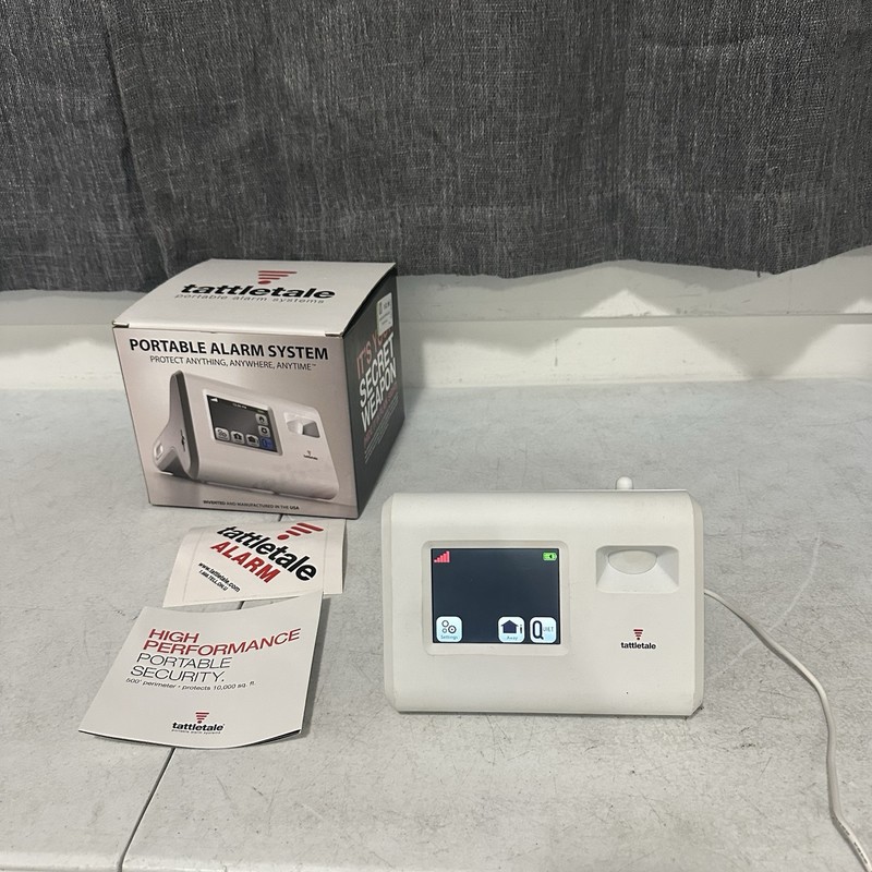Tattletale Portable Alarm System w/ Power Supply. Powers On. Unknown Pin