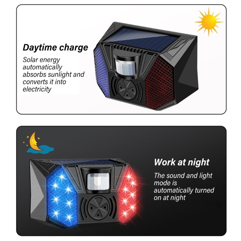 Solar Alarm Security Siren With Motion Detection And LED Flashing Warning Lights gallery