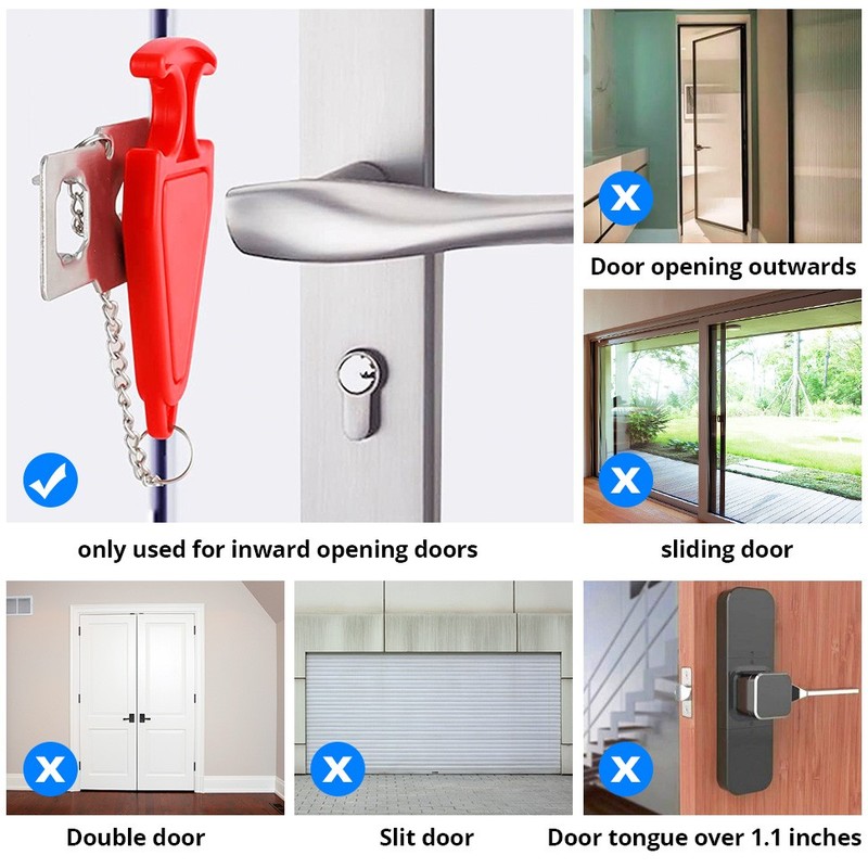 Door Stop Security Alarm Wedge Stopper Portable Home Travel Anti‑Theft Burglar gallery