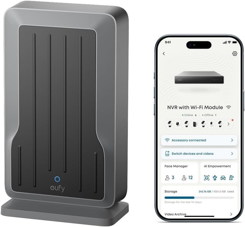 NVR Wi‑Fi Module, Only for Poe NVR System, Supports up to 16 Wi-Fi Cameras, Vi