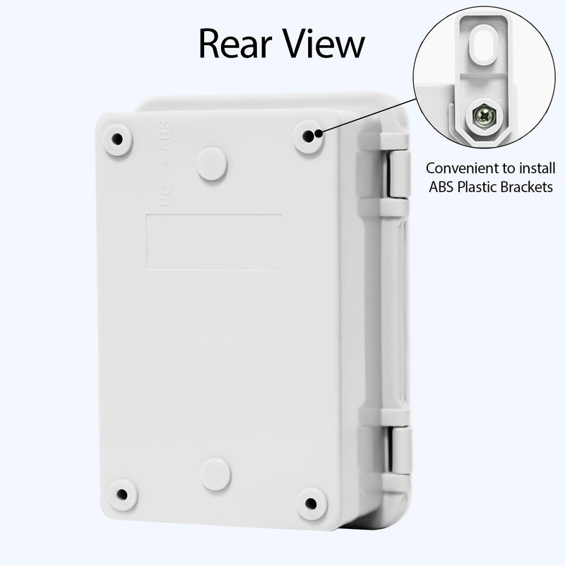 Junction Box, ABS Plastic, 5.9" x 3.9"x 2.8" (1pc), Opaque Cover gallery