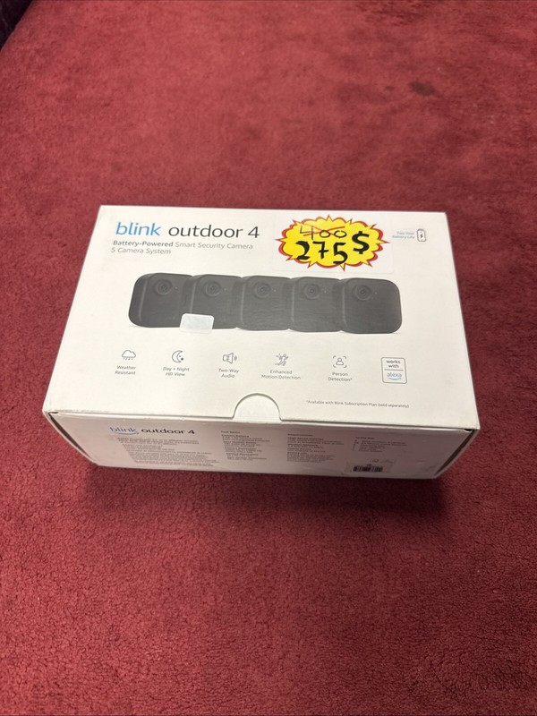 Brand New- Blink Outdoor 4 (4th Gen) Security Camera System, 5-Pack