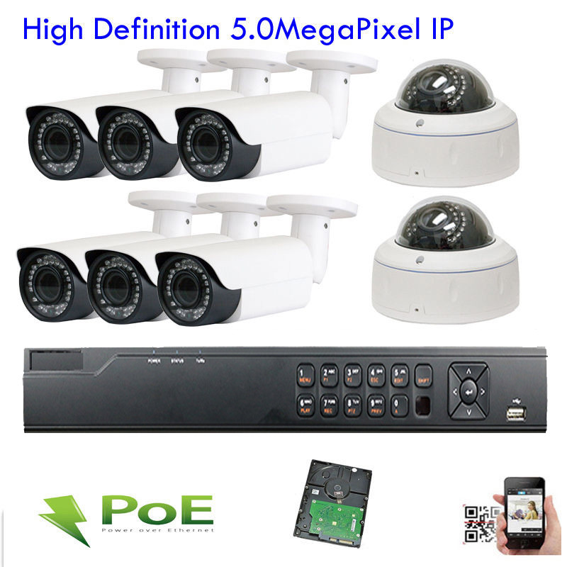 8Ch 12MP NVR 2592x1920P 5MP HDMI ONVIF PoE IP IP66 Security Camera System 66