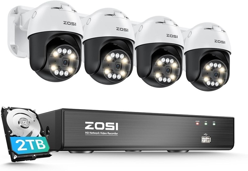 ZOSI 4K 8CH 8MP PoE Security Camera System with Smart Face/Person/Vehicle Detect