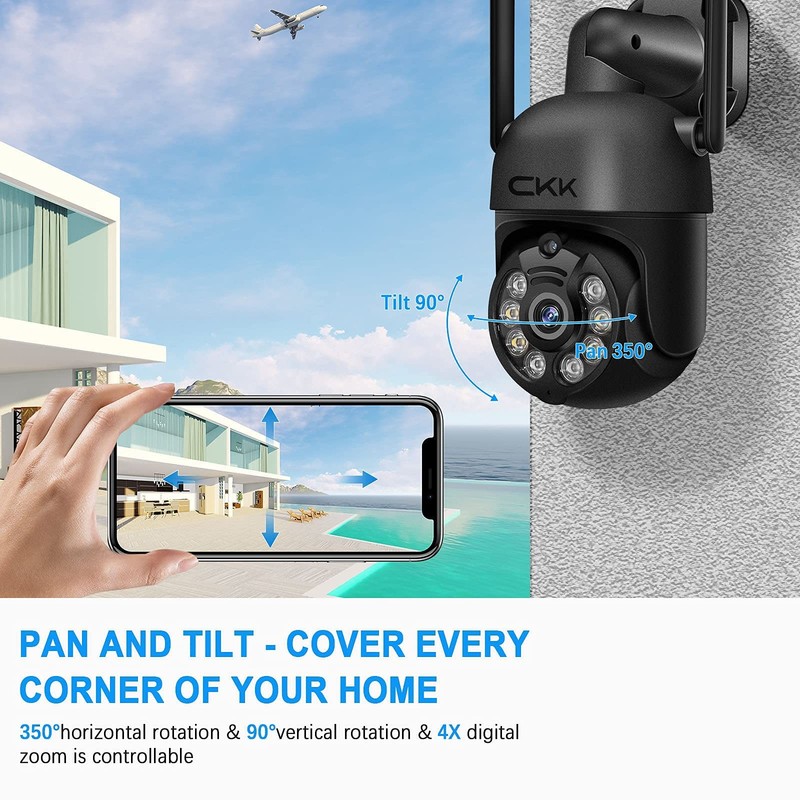 Wireless Security Camera System, 4pcs 3MP PTZ Cameras Outdoor Indoor, WiFi Su... gallery