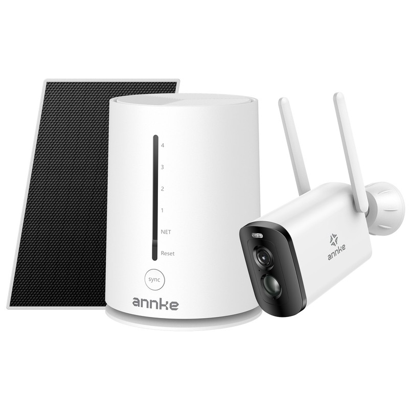ANNKE 4MP Wireless Solar Power Color Night Security Camera System Two Way Audio