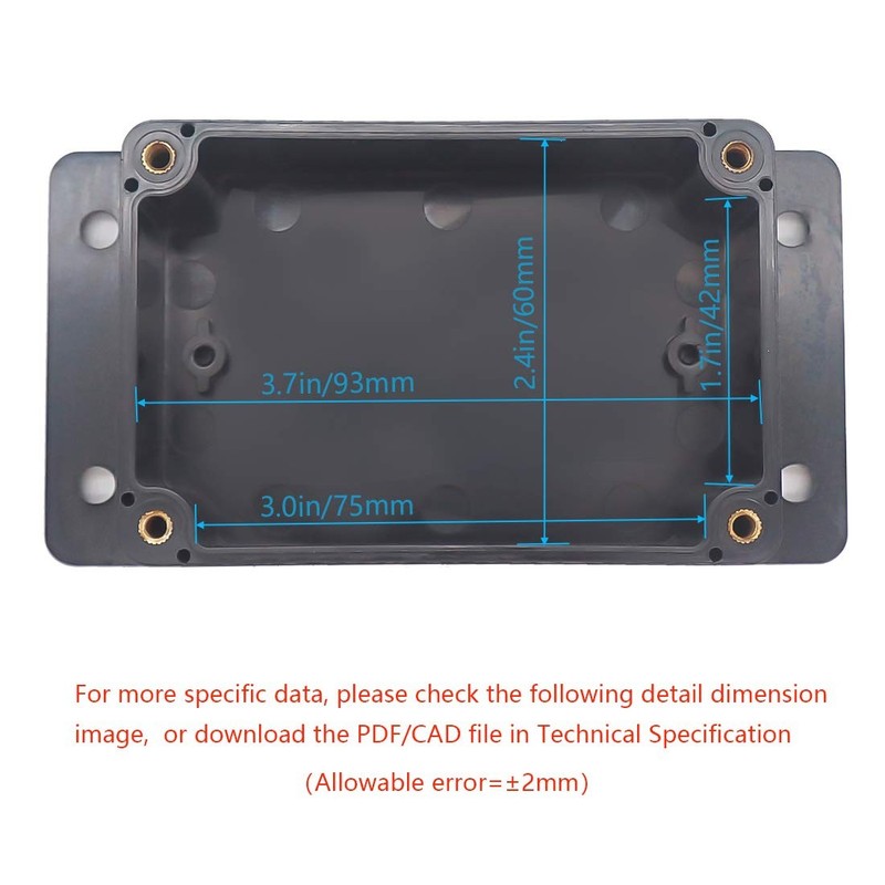 Zulkit Junction Box ABS Plastic Dustproof Waterproof IP65 Universal Black gallery