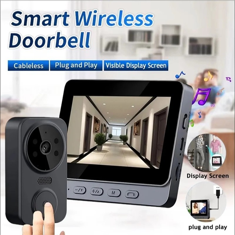Wireless HD Video Doorbell with Night Vision, Two-Way Intercom, Easy Install