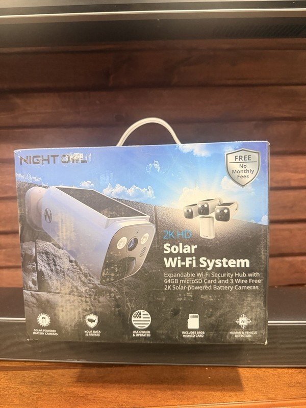 Night Owl 2K 64GB Hub Recorder Security System w/ 3 Battery Solar Cameras gallery