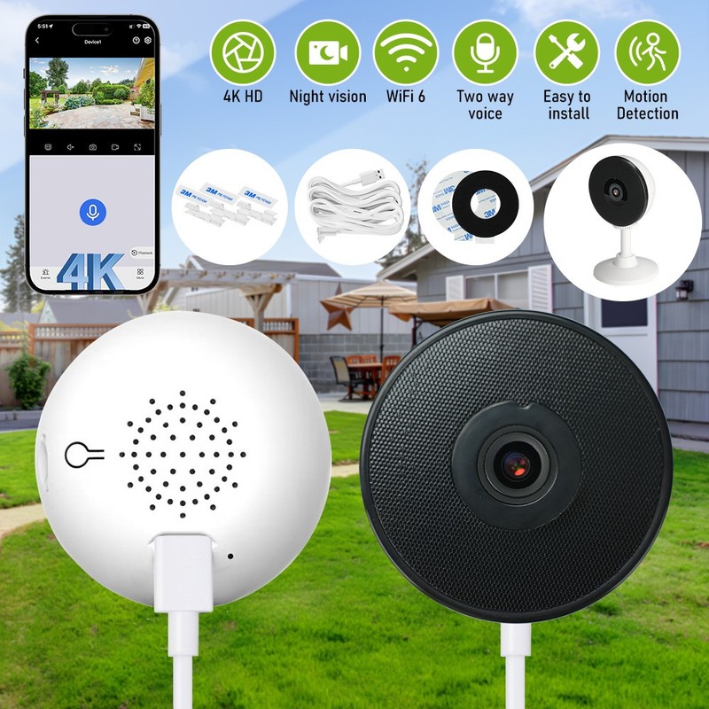 4K 4MP Home Security Window Camera Indoor 5G WiFi Color Night Vision Opt 32GCard gallery