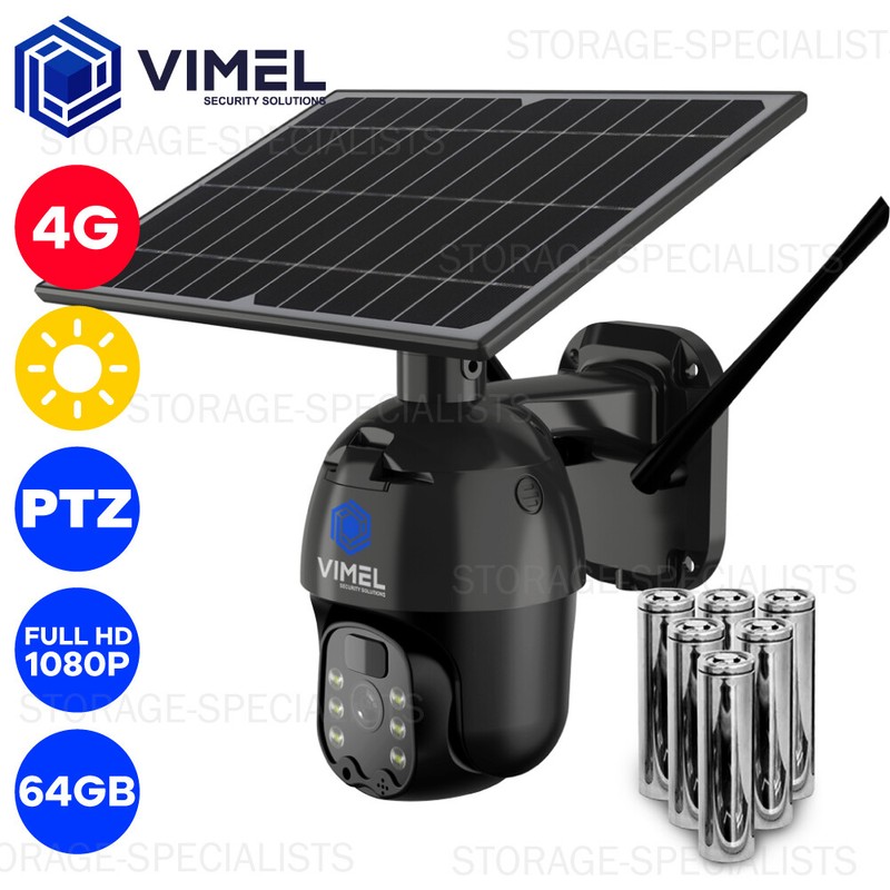 4G Solar Camera Wireless Home 64GB Security PTZ CCTV Battery Outdoor Remote