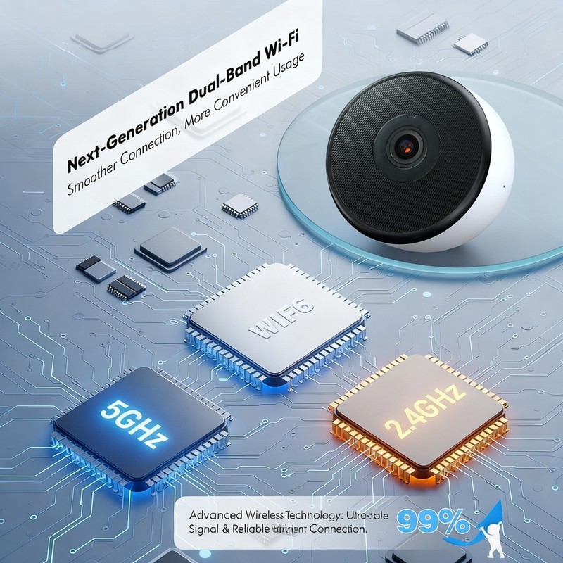 4MP 4K Window Camera, 5.8Ghz WIFI Indoor Cameras for Home Security Opt 32GB Card gallery