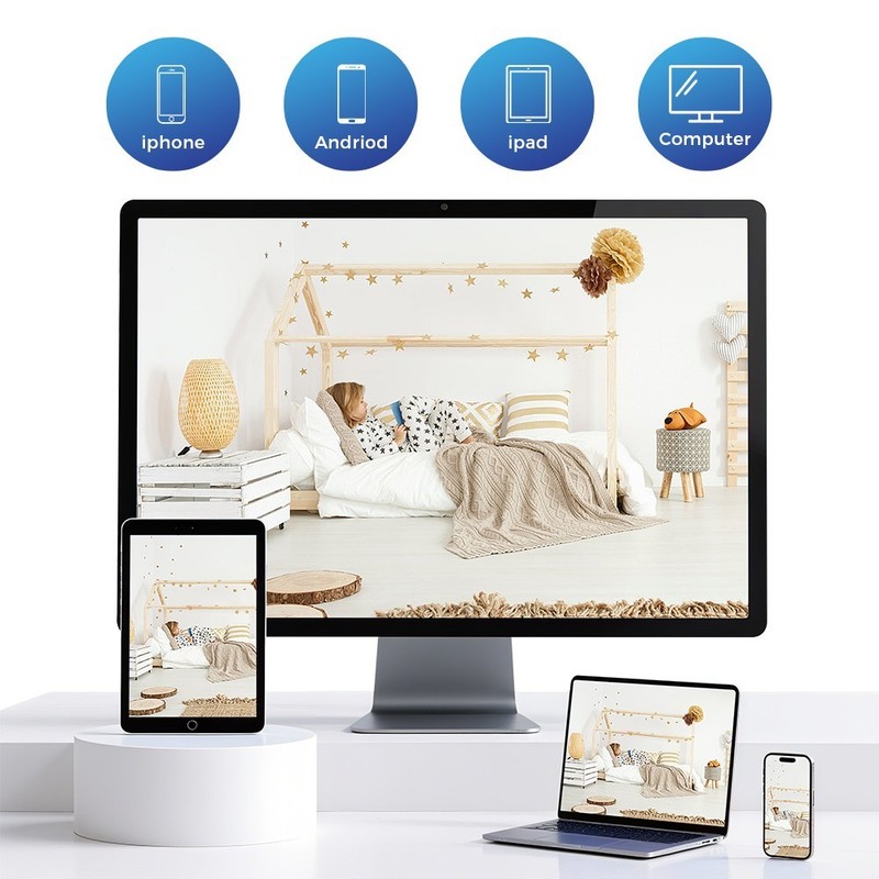 4-Pack Wireless WiFi Security Camera System 1080P Smart Home Pan/Tilt Audio 2.4G gallery