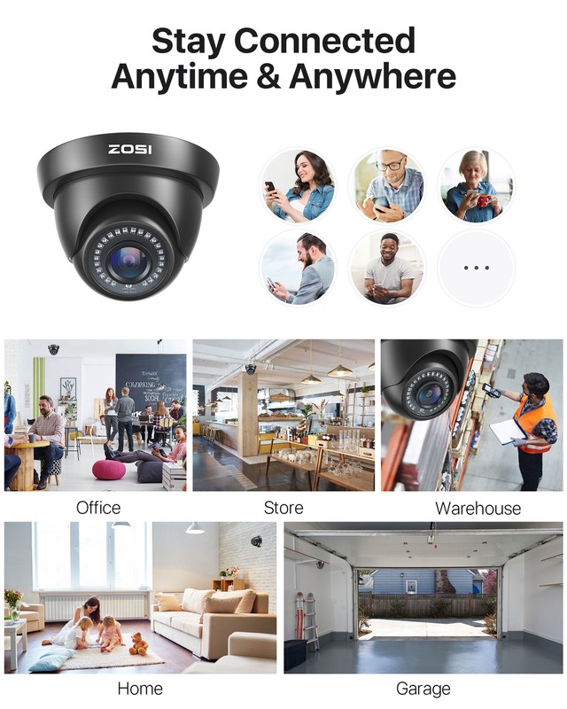 ZOSI H.265+ 8 Channel 5MP Lite CCTV DVR 2 1080P Outdoor Security Cameras System gallery