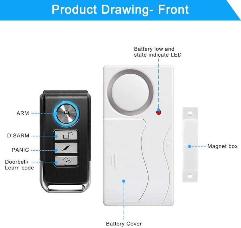 Security Wireless Alarm kit Bike Alarm Driveway Detector Window Door Burglar NEW gallery