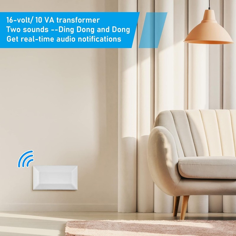 Wired Doorbell Chime, 16V 10VA Front and Rear Door Chime for Home Wall... gallery