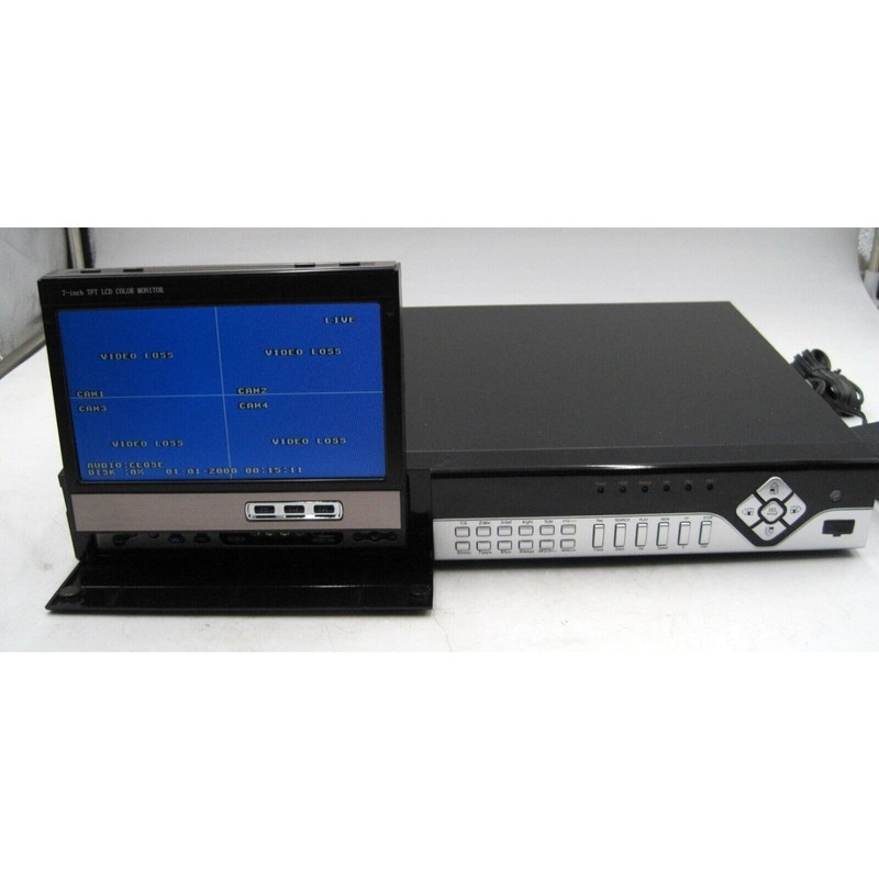Digital QSDF8204 Video Security Recording System 250GB W/LCD PARTS OR REPAIR