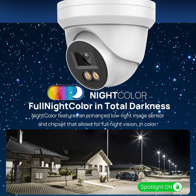 VIKYLIN 8CH NVR CCTV System 24h Full Color Mini/Turret POE 8MP IP Camera MIC Lot gallery