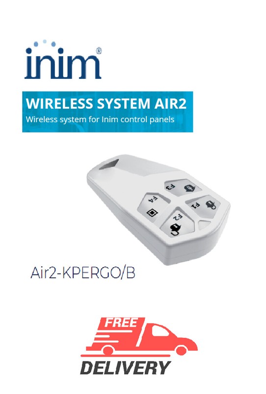 Wireless Key (Two-way) with ergonomic 4 programmable buttons Air2-KPERGO/B INIM