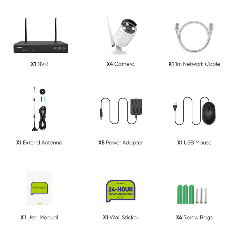 SANNCE Wireless 5MP 8CH NVR 3MP Two Way Audio AI Security Camera System Outdoor gallery