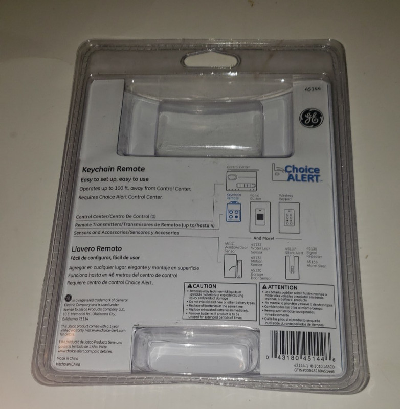 Wireless Alarm System Keychain Remote Home House GE Choice Alert Alarm New 45144 gallery