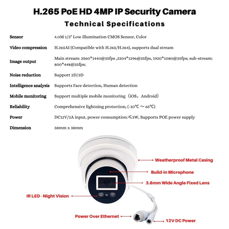 8 Channel PoE IP Security Camera System with Audio 4K 8MP H.265 NVR with 8TB HDD gallery