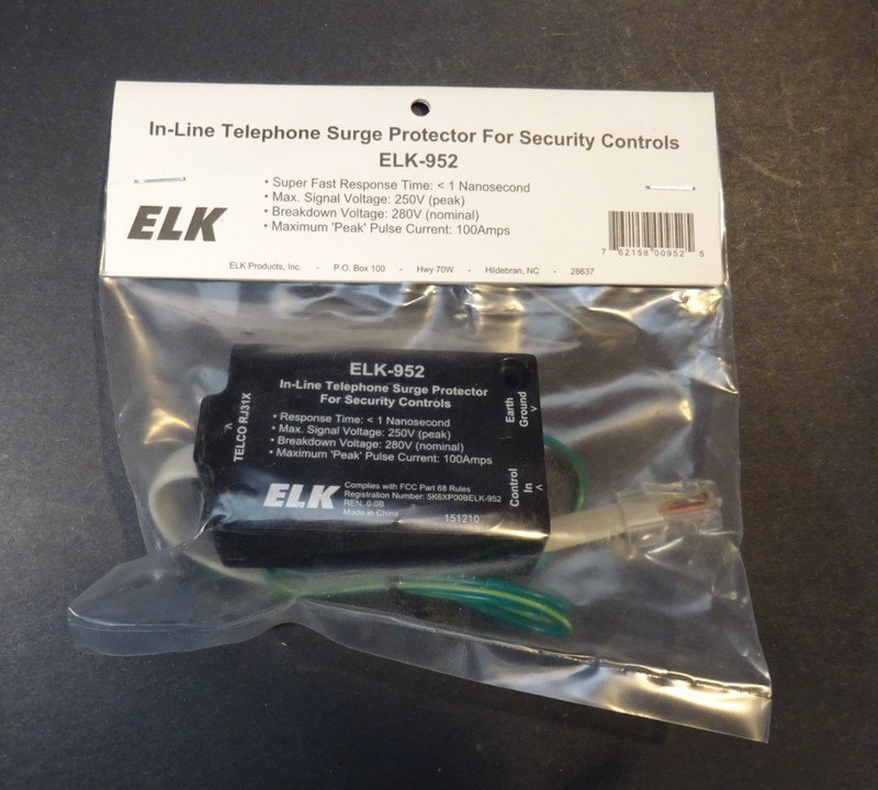 ELK-952 Home Alarm Security In-line Telephone Surge Protector Brand New