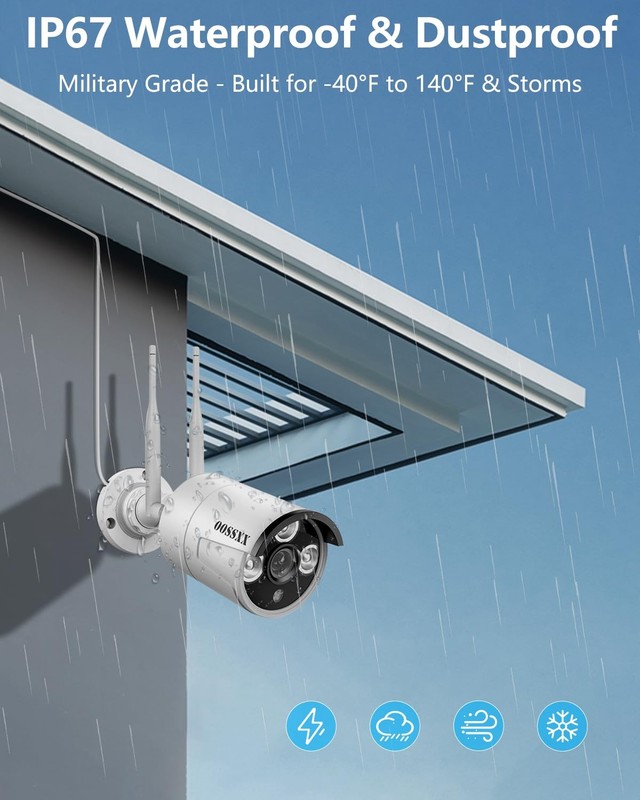 (2026 Update) Wireless WiFi Outdoor Security Camera System, IP67 Waterproof D... gallery