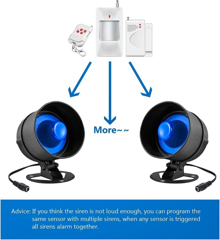 110dB Loud Wireless Alarm Set Indoor Outdoor Household Safety Protection Kit gallery