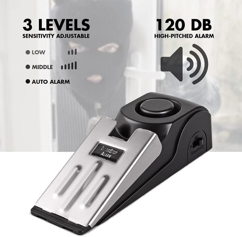 Door Stop Alarm, Door Stopper Security for Home Travel Apartment with 120DB Sire gallery