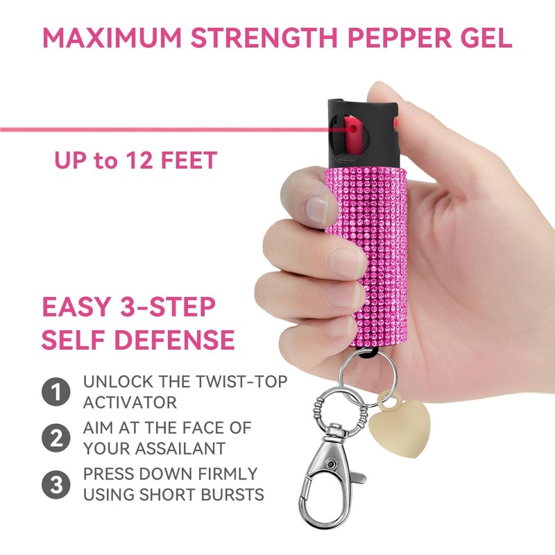 3-in-1 Personal Alarm & Door Handle Alarm & LED Light and Jeweled Pepper Spra... gallery