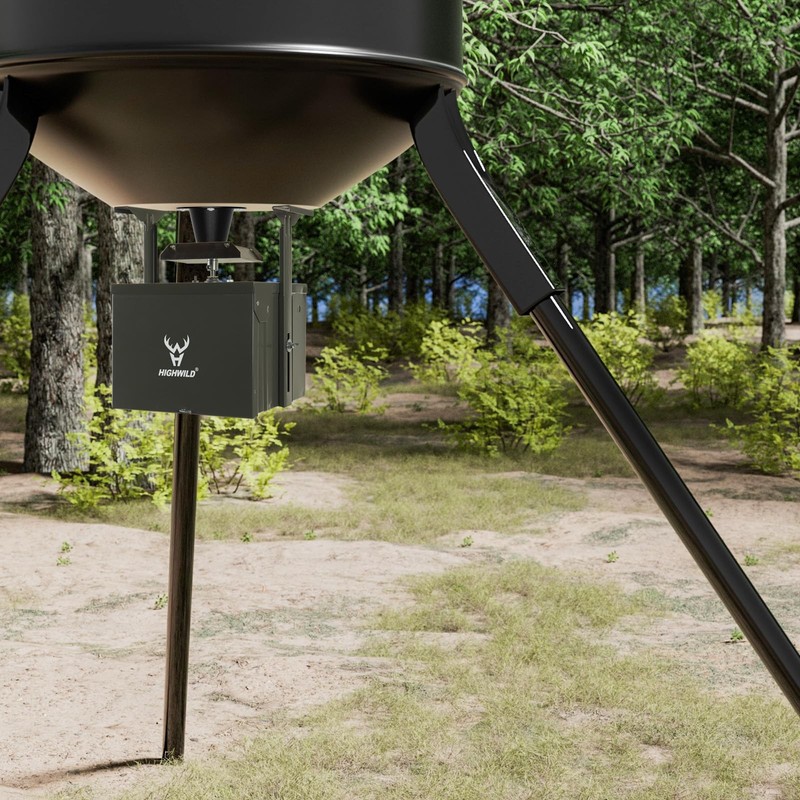Highwild 6-Volt Deer Feeder Replacement Funnel - 1.5" Drop drop, olive gallery
