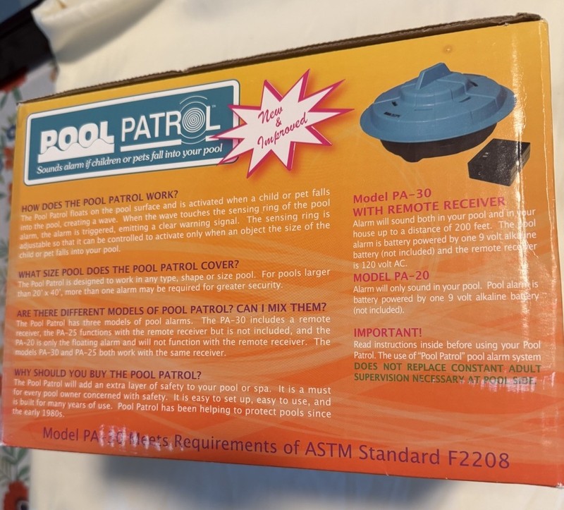 Pool Patrol: Floating Pool Alarm (Certified ASTM Safety Spec. F2208) NIB gallery