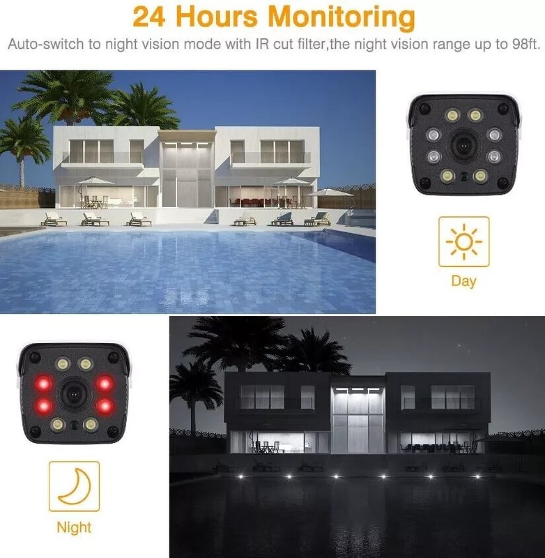 Floureon Security Camera Outdoor WIFI IP Camera 2MP 1080P Mobile App Remote View gallery