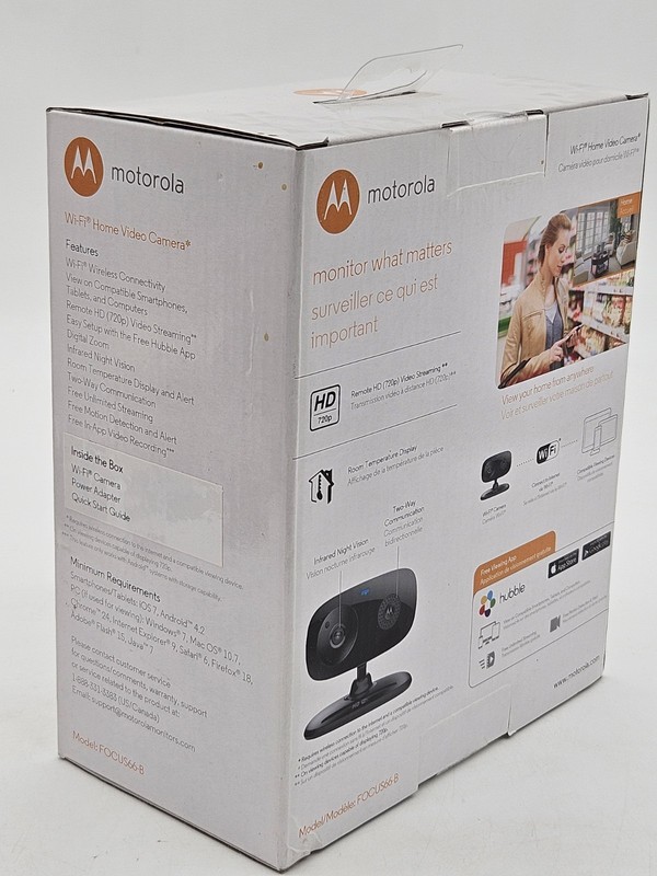 NEW Motorola Home Monitoring Video Camera FOCUS66-B Wi-Fi HD gallery