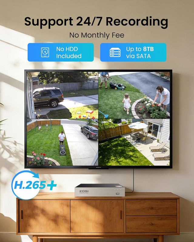 3K Lite 8CH Home Security Camera System Outdoor Indoor,Ai Human/Vehicle Detectio gallery