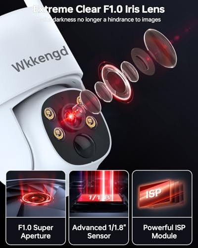 3MP F1.0 Aperture True Full Color Night Vision 2-Cam Kit 5G/2.4G WiFi 2pcs+64GB gallery