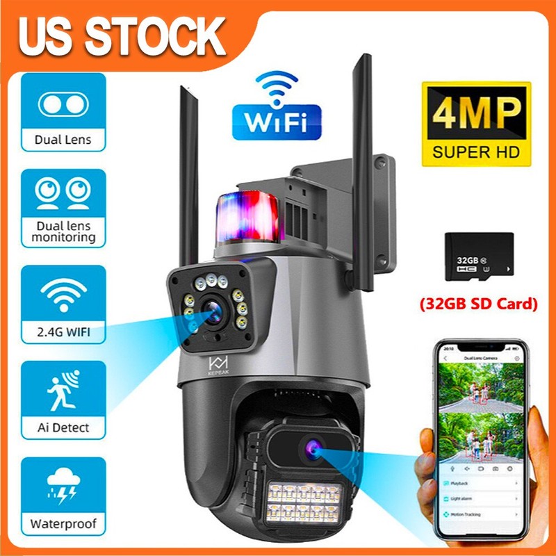 Camara De Seguridad WIFI Exterior 1080P HD Inalambrica Con Vision Nocturna Video